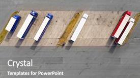  Presentation with parking lot - Beautiful presentation theme featuring co2 - aerial view of parking lot backdrop and a gray colored foreground