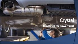 Presentation with mechanic repair - Audience pleasing slide deck consisting of co2 - exhaust of a car backdrop and a dark gray colored foreground