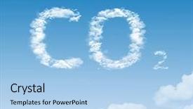  Presentation with co2 - Slide set consisting of co2 - green grass growing under clear background and a light blue colored foreground