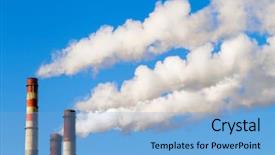 Presentation with pipe - Slide deck consisting of co2 - plant pipe with smoke background and a light blue colored foreground