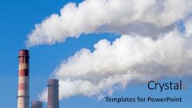  Presentation with pipe - Colorful presentation theme enhanced with co2 - plant pipe with smoke backdrop and a light blue colored foreground