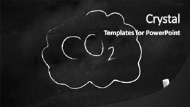  Presentation with co2 - Colorful slide set enhanced with co2 written on a blackboard backdrop and a dark gray colored foreground
