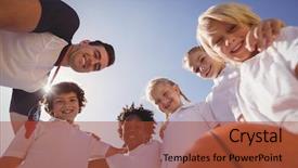  Presentation with coach chalk - Audience pleasing presentation design consisting of coach and schoolkids in schoolyard backdrop and a red colored foreground