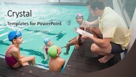  Presentation with coach - Colorful theme enhanced with coach at the leisure center backdrop and a sky blue colored foreground