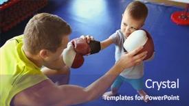  Presentation with boxing ring - Slides featuring training with coach in boxing background and a ocean colored foreground