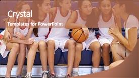  Presentation with school sports - Presentation design consisting of coach of female high school background and a coral colored foreground