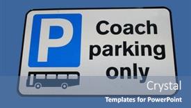  Presentation with coach - Beautiful presentation design featuring coach-parking-only-sign backdrop and a  colored foreground