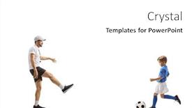  Presentation with football coach - Presentation theme consisting of coach-playing-football background and a  colored foreground