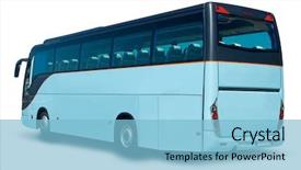  Presentation with coach - Cool new presentation design with coach transport - big light blue tour bus backdrop and a light blue colored foreground