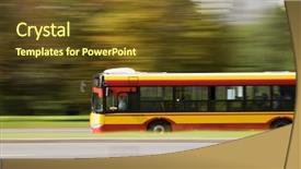  Presentation with intentional violent acts - Beautiful slides featuring coach transport - city bus on a street backdrop and a tawny brown colored foreground
