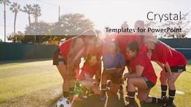  Presentation with tactics - Slide set having coach-with-digital-tablet-discussing background and a light gray colored foreground