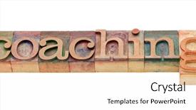  Presentation with coaching - Beautiful slides featuring coaching - isolated word in vintage backdrop and a white colored foreground