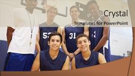  Presentation with high school - Theme with coaching culture - members of male high school background and a soft green colored foreground