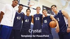  Presentation with high school - Presentation theme consisting of coaching culture - members of male high school background and a wine colored foreground