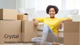  Presentation with african people - Slide deck enhanced with coaching teens - people moving new place background and a coral colored foreground