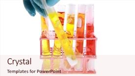  Presentation with chemical reaction - Presentation design consisting of medical equiptment - chemical research chemical reaction isolated background and a  colored foreground
