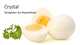  Presentation with egg - Presentation theme featuring shell boiled egg isolated background and a white colored foreground