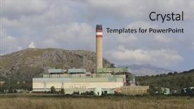  Presentation with coal - Colorful PPT theme enhanced with coal and oil power station backdrop and a light gray colored foreground