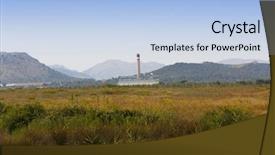  Presentation with coal - Cool new slide set with coal and oil power station backdrop and a light blue colored foreground