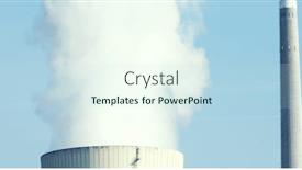  Presentation with coal power plant burning - Presentation theme featuring coal-burning-power-plant background and a sky blue colored foreground
