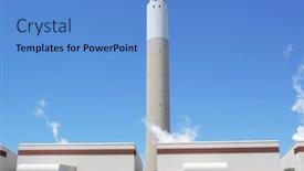  Presentation with burning coal - PPT layouts with coal burning power station background and a teal colored foreground