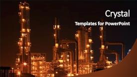  Presentation with oil refinery - Audience pleasing presentation theme consisting of coal chemistry - closeup of petrochemical oil refinery backdrop and a black colored foreground