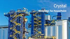  Presentation with coal - Beautiful slides featuring coal chemistry - industrial building backdrop and a teal colored foreground