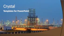  Presentation with refinery - Slide deck enhanced with coal chemistry - refinery industrial plant with industry background and a  colored foreground