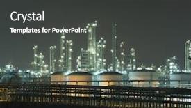  Presentation with refinery - Beautiful PPT layouts featuring coal chemistry - refinery industrial plant with industry backdrop and a dark gray colored foreground