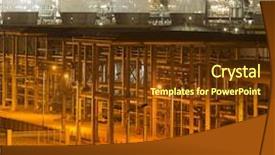  Presentation with refinery - Slides having coal chemistry - refinery industrial plant with industry background and a  colored foreground