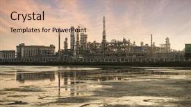  Presentation with refinery - PPT theme consisting of coal chemistry - refinery industrial plant with industry background and a  colored foreground