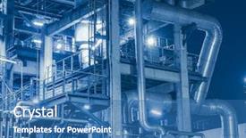  Presentation with refinery - PPT theme with coal chemistry - refinery industrial plant with industry background and a teal colored foreground