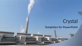  Presentation with coal - Cool new presentation theme with coal chemistry - smoke from chimney in factory backdrop and a  colored foreground