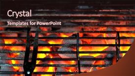  Presentation with grilling - Beautiful theme featuring coal fire - preparing for grilling backdrop and a wine colored foreground