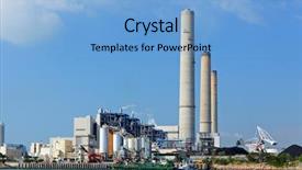  Presentation with coal fired power plant - Amazing slides having coal fired electric power plant backdrop and a light blue colored foreground