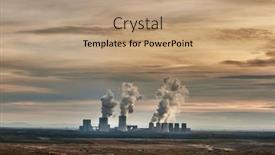  Presentation with coal fired power plant - Slide deck consisting of coal-fired-power-plant-polluting background and a coral colored foreground