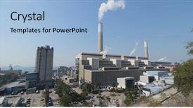  Presentation with power generation - Slides consisting of coal fired power station background and a light blue colored foreground