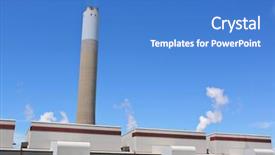  Presentation with coal fired power plant - Presentation theme enhanced with coal fired power station background and a teal colored foreground
