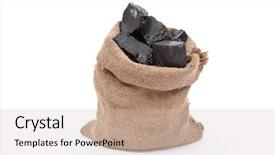  Presentation with mining coal - Colorful PPT theme enhanced with coal in sack backdrop and a soft green colored foreground