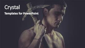  Presentation with hands holding be brave word - Audience pleasing slide set consisting of coal mine helmet - tool construction worker portrait holding backdrop and a dark gray colored foreground