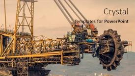  Presentation with coal mining - Presentation theme with coal-mining-machine-near background and a  colored foreground