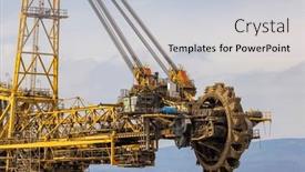  Presentation with coal mining - Presentation enhanced with coal-mining-machine-near background and a light gray colored foreground