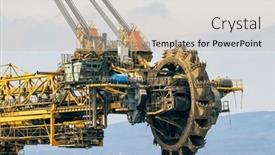  Presentation with coal mining - Presentation enhanced with coal-mining-machine-near background and a  colored foreground