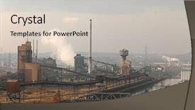  Presentation with smog - Audience pleasing slides consisting of coal plant - old dirty industrial district backdrop and a lemonade colored foreground