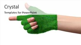  Presentation with coal power plant - Slides enhanced with coal power plant - go green concept hand background and a white colored foreground