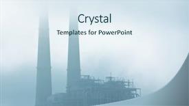  Presentation with power plant industrial - Slides enhanced with coal power plant - industrial destruction background and a sky blue colored foreground