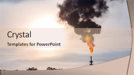  Presentation with oil refinery - Amazing presentation design having coal power plant - oil refinery distillation tower backdrop and a lemonade colored foreground