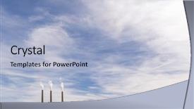  Presentation with coal power plant - Beautiful presentation theme featuring coal power plant in page backdrop and a light blue colored foreground