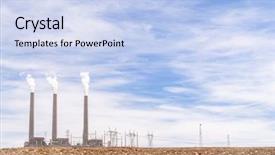  Presentation with coal power plant - Presentation having coal power plant in page background and a sky blue colored foreground