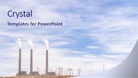  Presentation with coal power plant - Beautiful PPT theme featuring coal power plant in page backdrop and a sky blue colored foreground